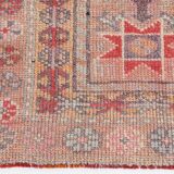 3x13 Soft Pink Vintage Oushak Long Stairs Runner Rug, 83x379 Cm