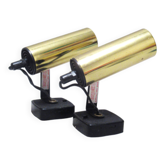 Pair of 70s gold wall lights