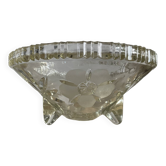 Art Deco tripod bowl in engraved glass