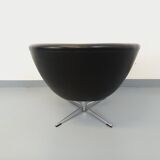 Vintage Scandinavian swivel chair in faux leather and chrome from the 1970s.