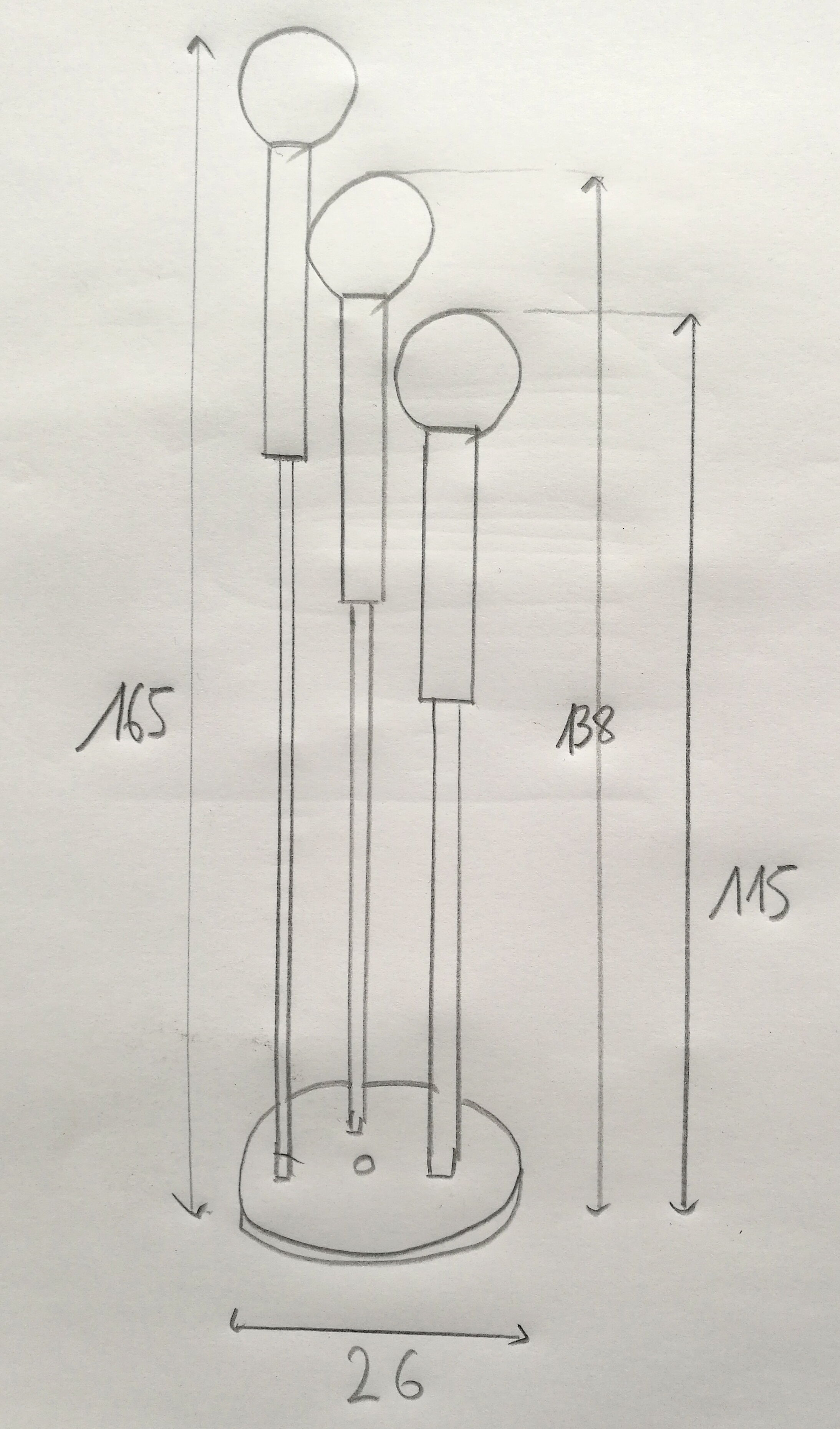 Lampadaire années 70 chromé 3 boules opalines blanche