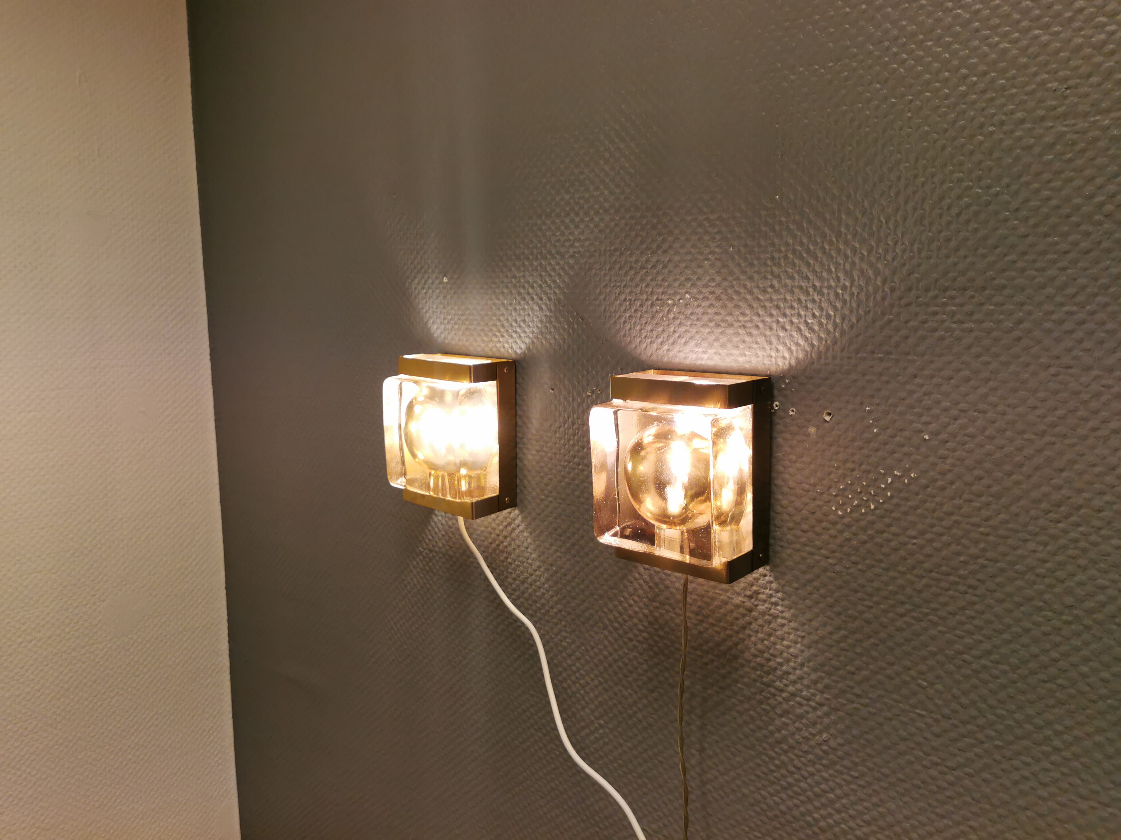 Pair of maritime wall lamps made by Danish Vitrika in the 1960s