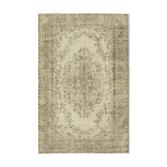 Hand-knotted unique turkish beige rug 200 cm x 300 cm