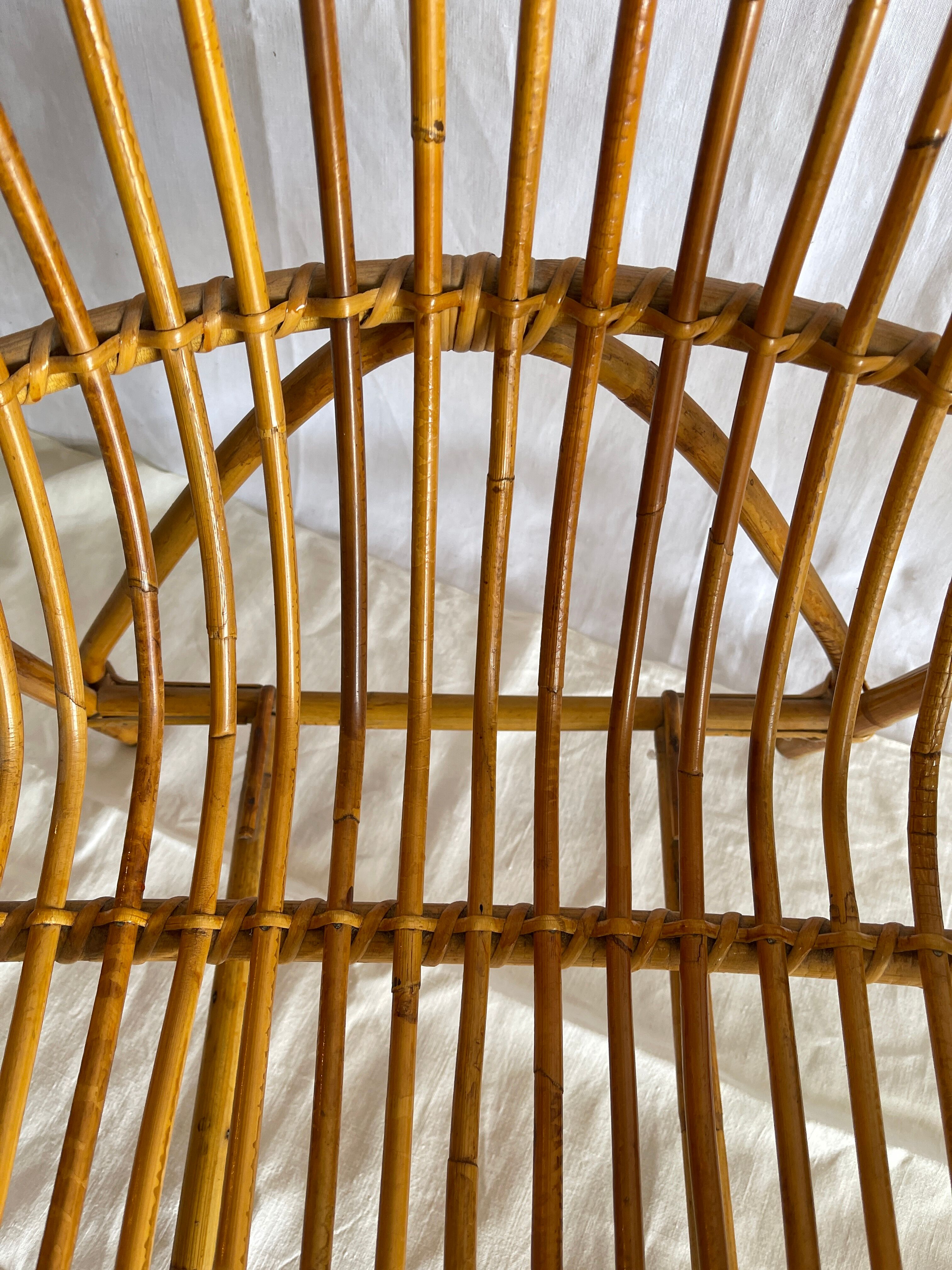 Pair of rattan basket chairs