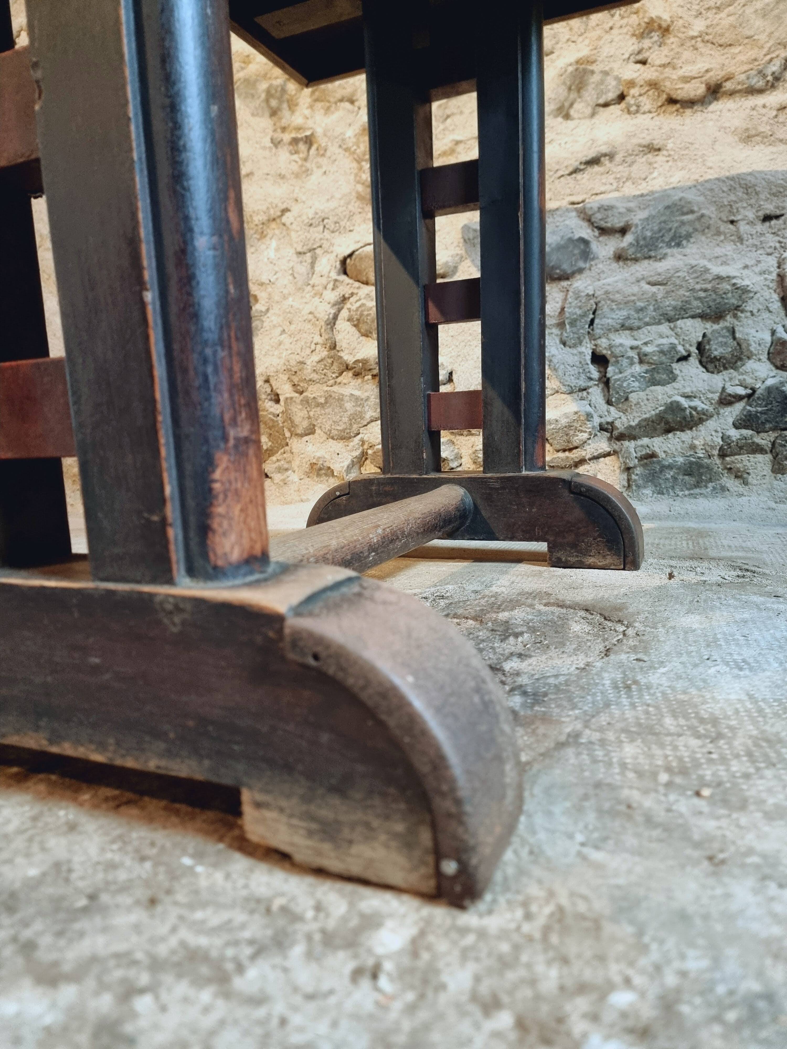 Antique oak bistro table – France, 1920s