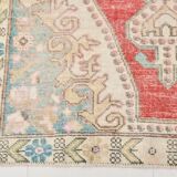 4x7 Red & Cream Antique Vintage Rug, 129x216Cm SK 22247