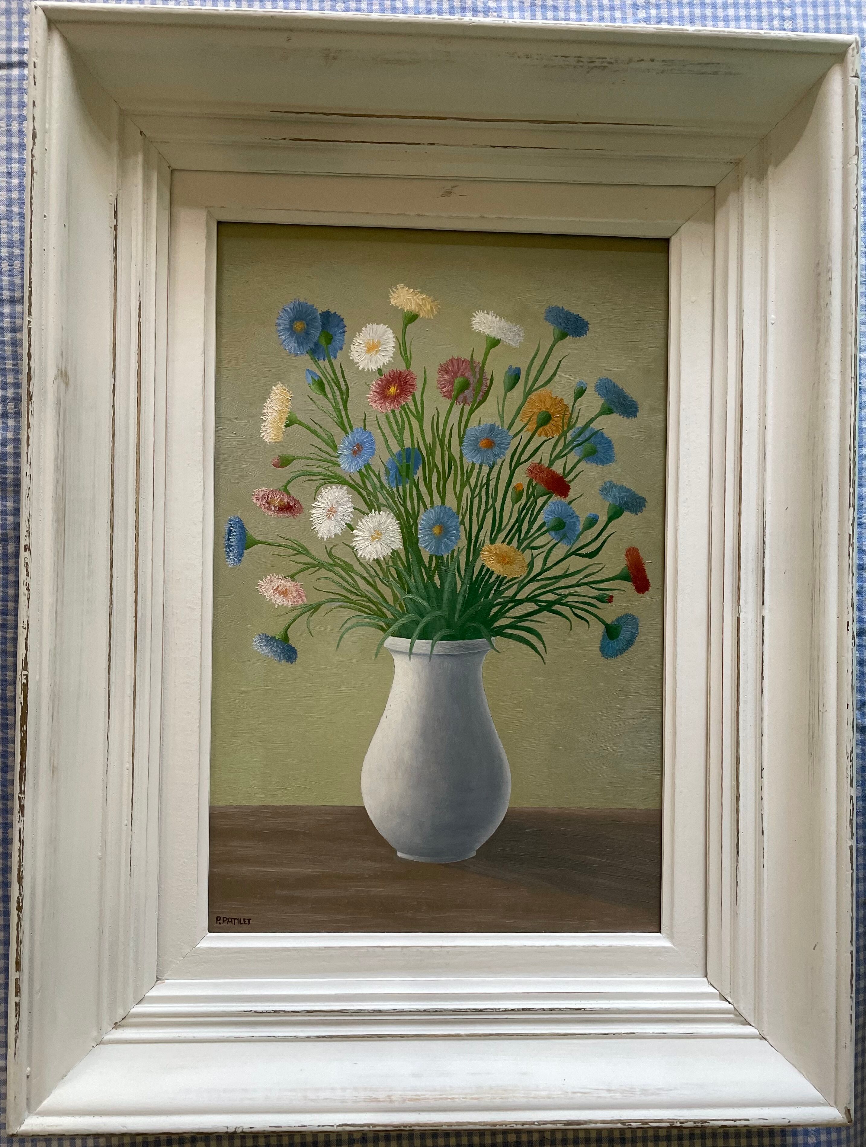 Tableau ancien bouquet de pâquerettes
