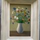 Tableau ancien bouquet de pâquerettes