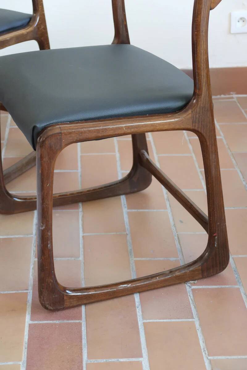 3 Baumann Bémol chairs (sledge), 1960s