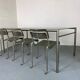 Modernist Italian Stainless Steel and Glass Dining Table, 1980s