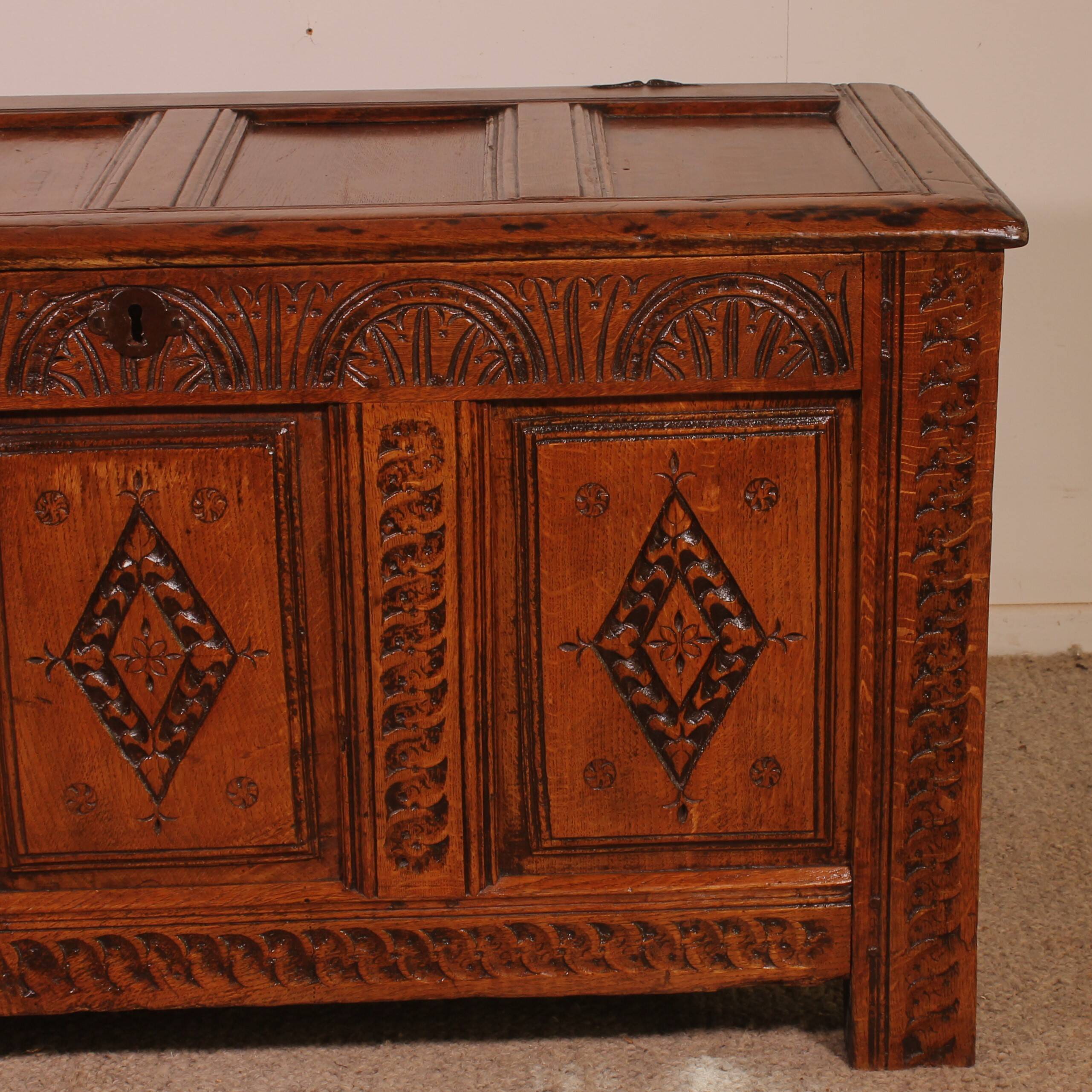 17th century English oak chest