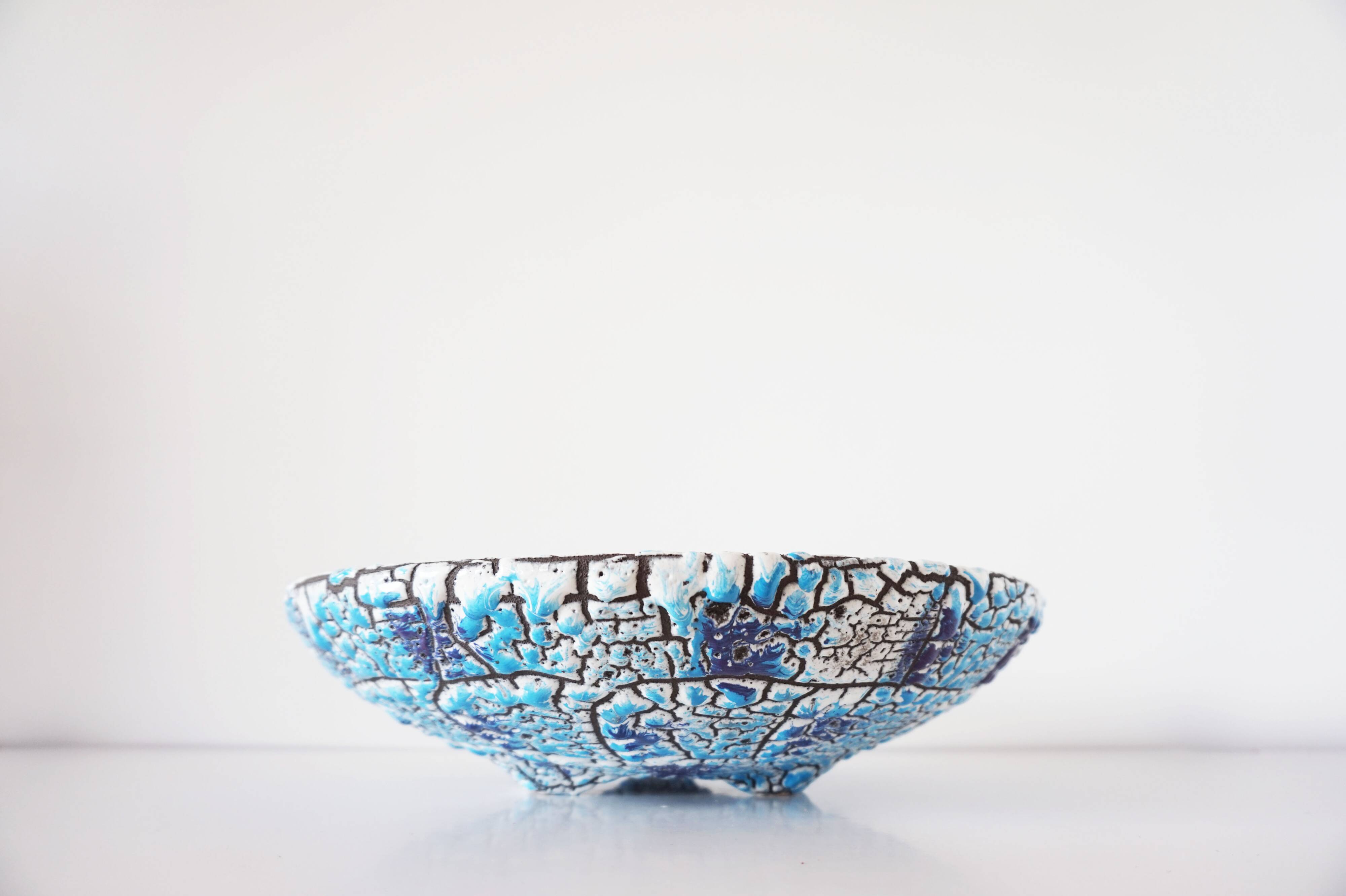 Large ceramic dish Fat lava Vallauris