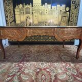Louis XV style flat desk in marquetry