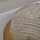 German Mid-Century Ceiling or Wall Frosted Glass and Brass Light Sconce