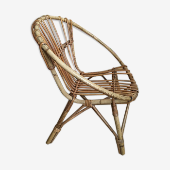 Children's rattan basket armchair