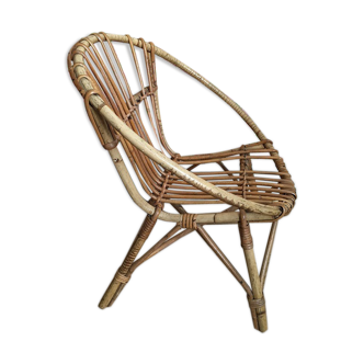 Children's rattan basket armchair