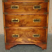 Military desk Harrods in Burr Yew wood with leather, country style.
