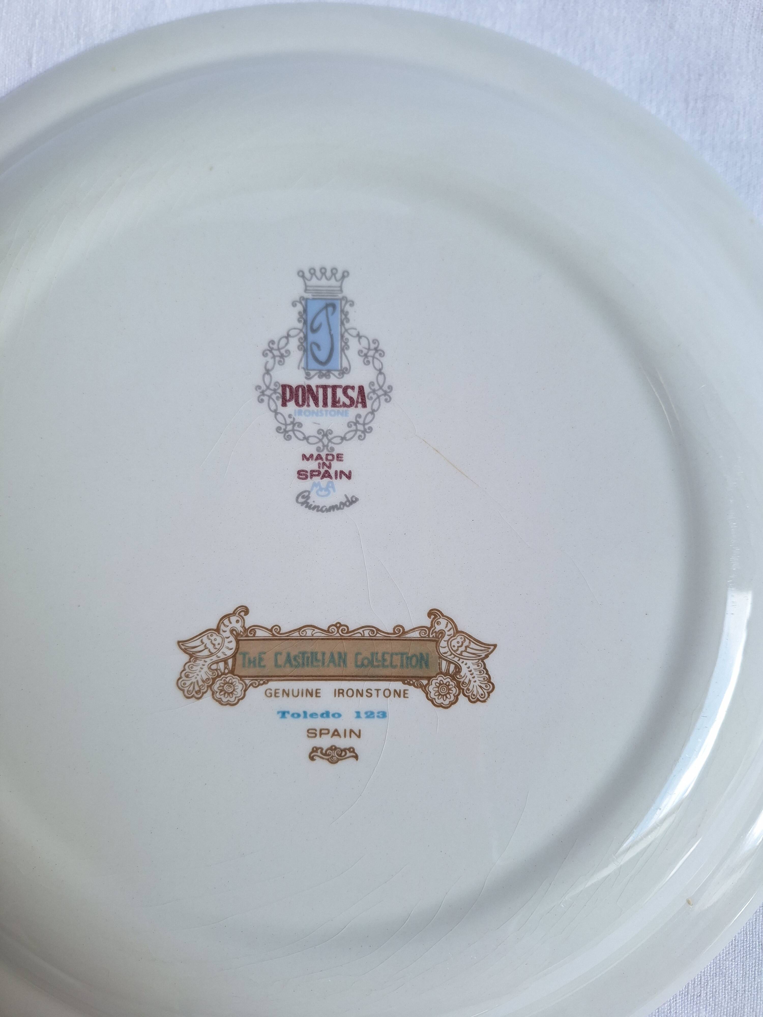 Vintage blue green dinner plates