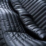 Canapé Sandra en Cuir Noir par Annie Hieronimus pour Ligne Roset, 1973, Set de 6