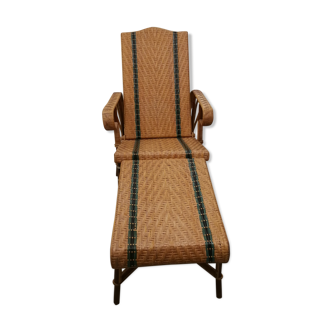 Bamboo and rattan long chair