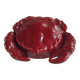burgundy red slip ceramic box in the shape of a vintage crab