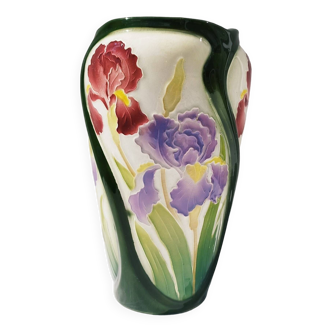 Vase en faïence Saint clément  Iris  Keller & Guérin