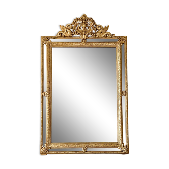 Golden antique mirror with dragon parclose, 119x75 cm