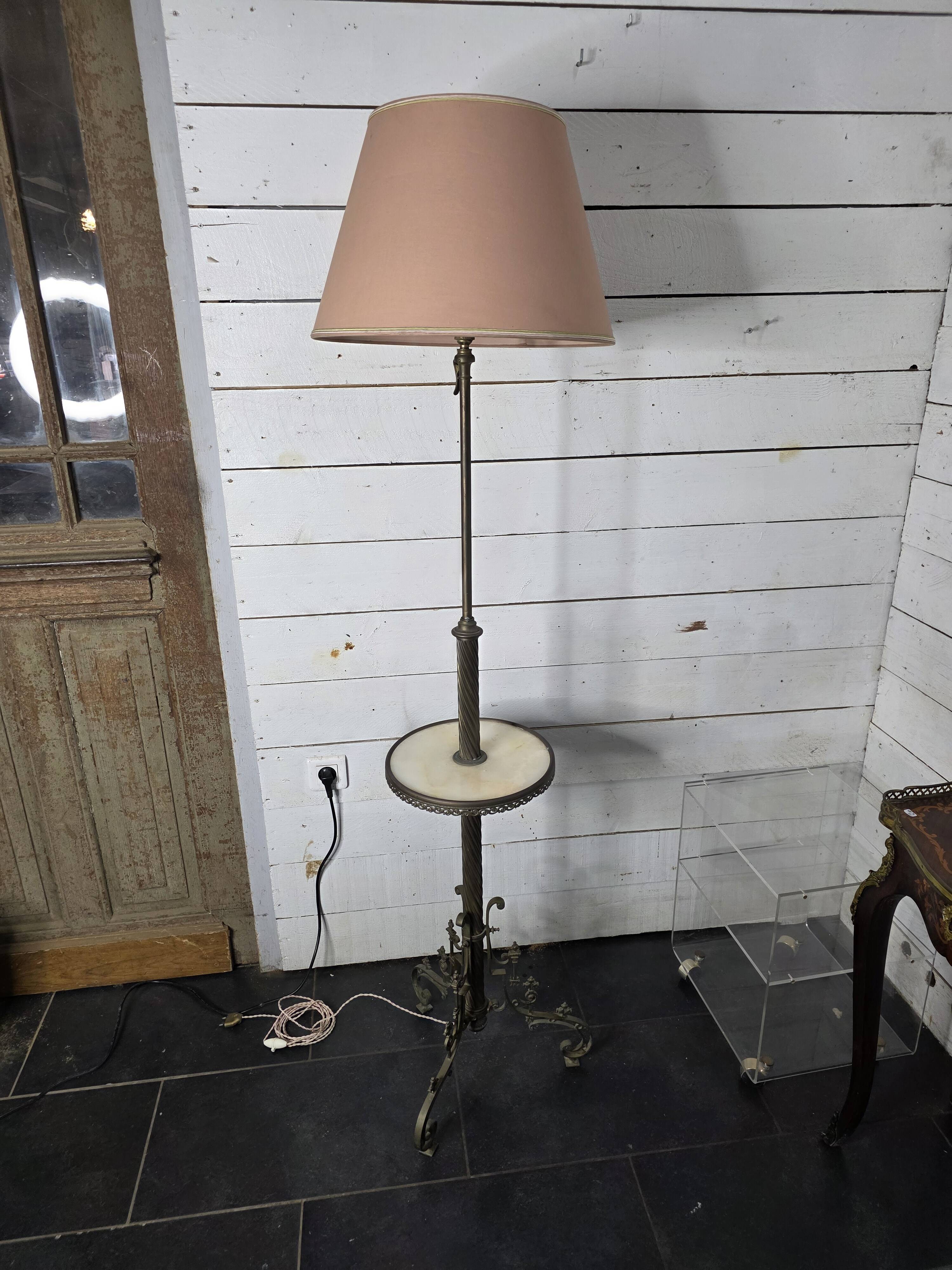 Napoleon III floor lamp in bronze and brass