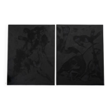 Large abstract diptych, mixed media on canvas by Alyse Stone RCA