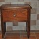 Vintage brown poplar wardrobe from the 1960s — compact accent piece, understated style.