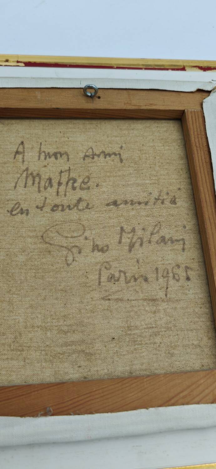 Oil on canvas by Gino Milani "view of the Basilica of the Sacred Heart in Montmartre"