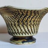 Ceramic planter with vintage scarifications from the 1950s