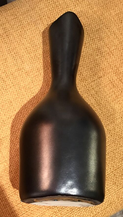 Vase luc Vallauris in white and black ceramic