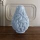 Blue opaline vase decorated with foliage and pine cones, 1930