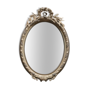 Miroir médaillon fronton noeud