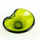Holmegaard glass platter in olive green, organic form, Danish design, 1970s