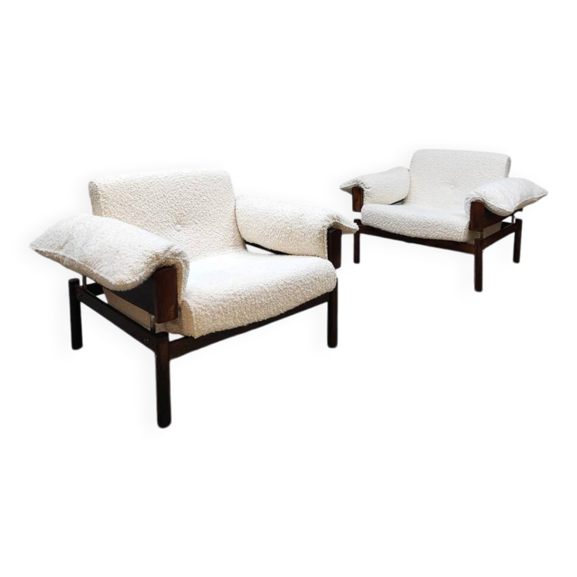 Vintage rare Brazilian lounge chairs Percival Lafer 1960s