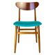 Blue wooden dining chairs, Italy 1950s