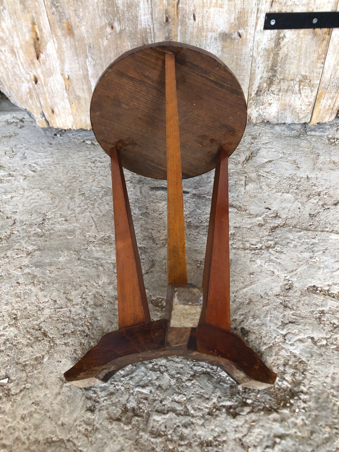 Sellette table appoint tripode bois vintage #a148