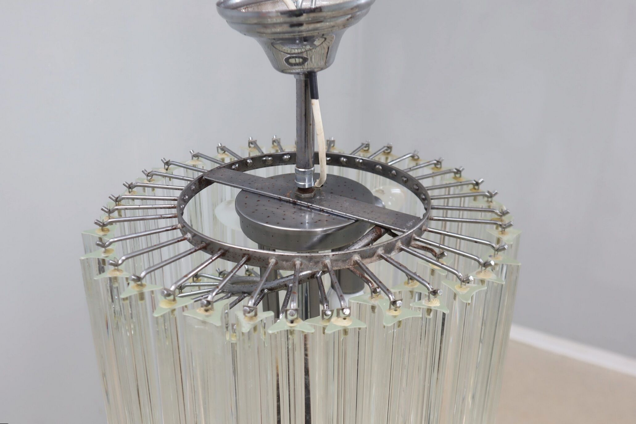 Lustre en verre Venini 4 spirale tredri années 1980