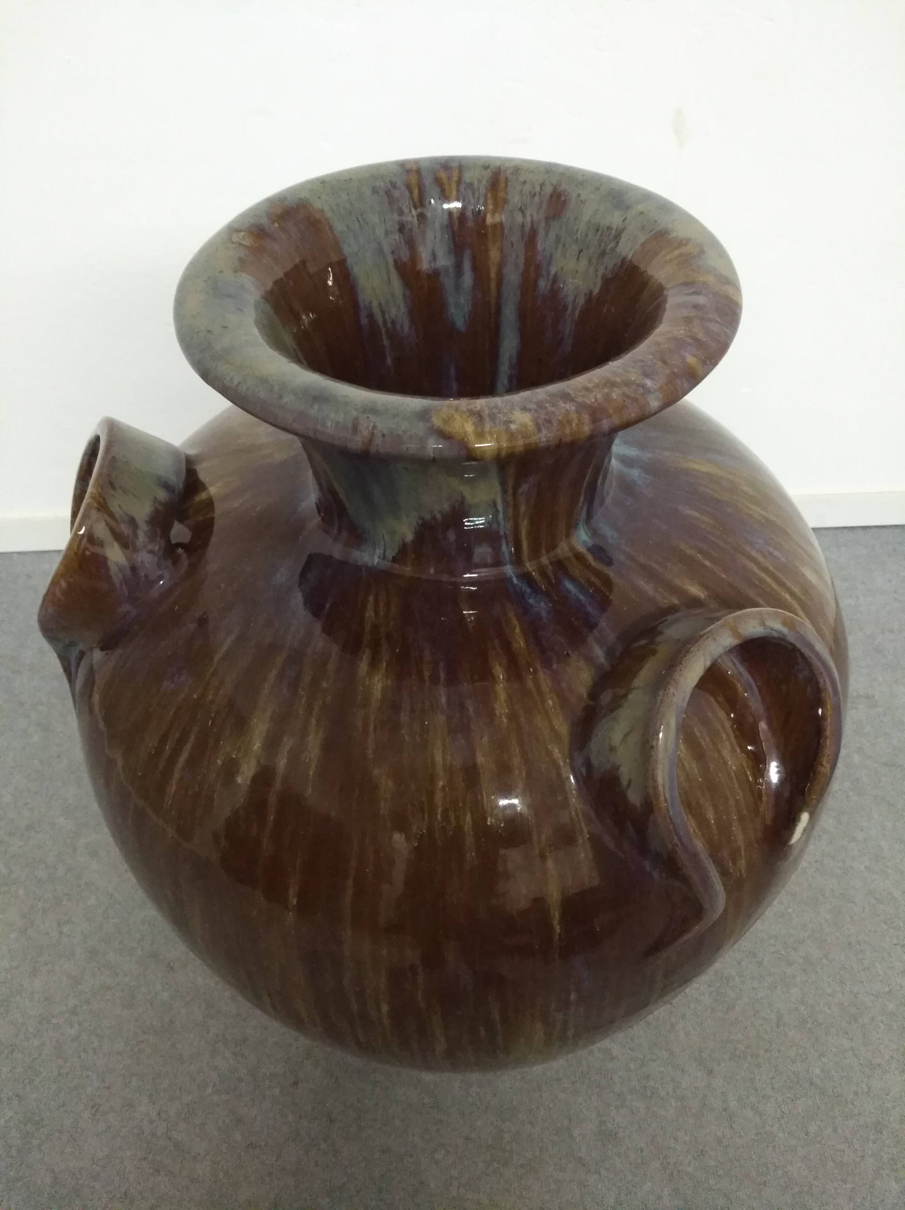 XXL jar or vase in late 19th century enamelled stoneware
