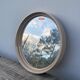 Miroir rond 1960 beige