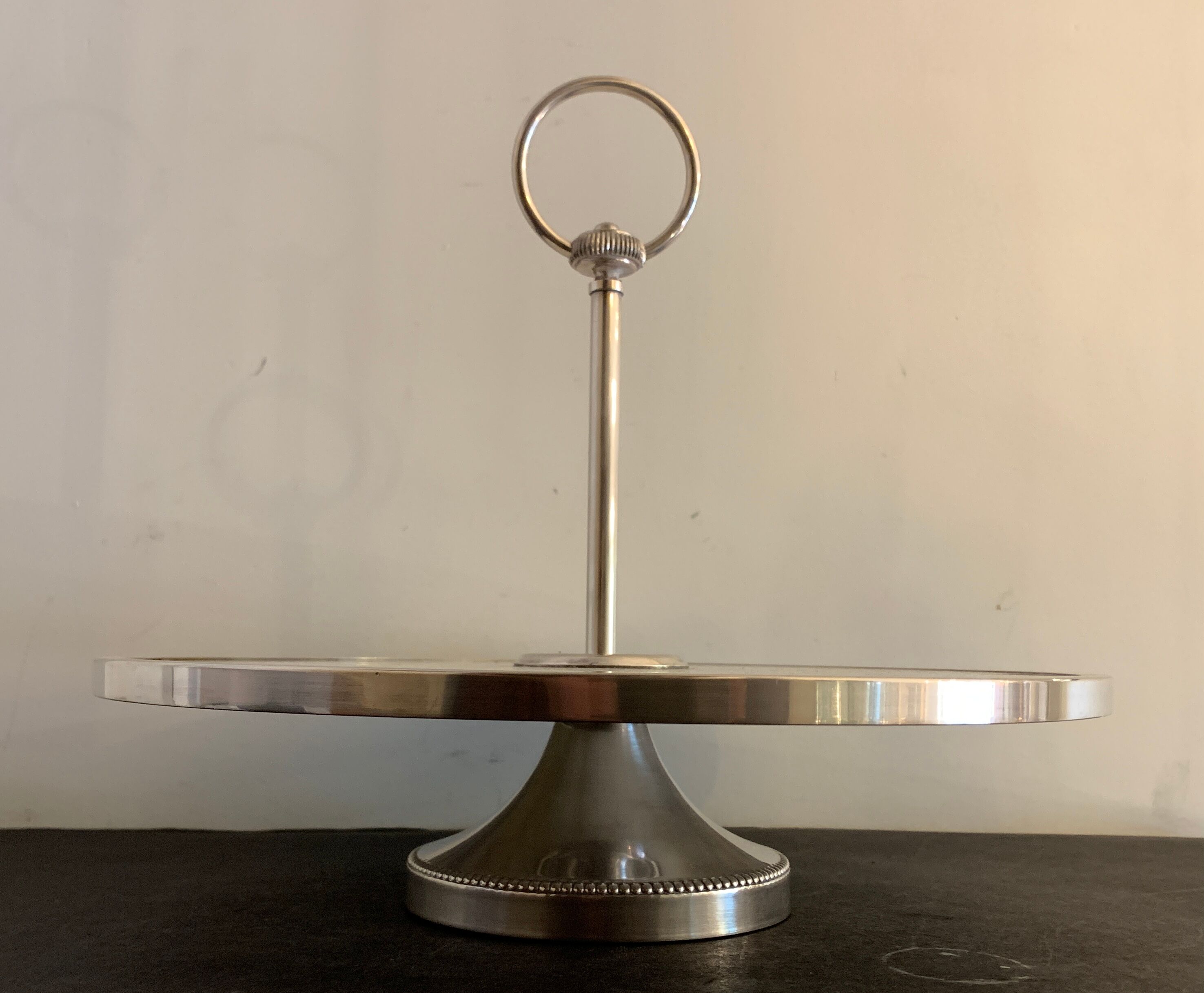 Cheese platter or cutlery in marble and silver metal