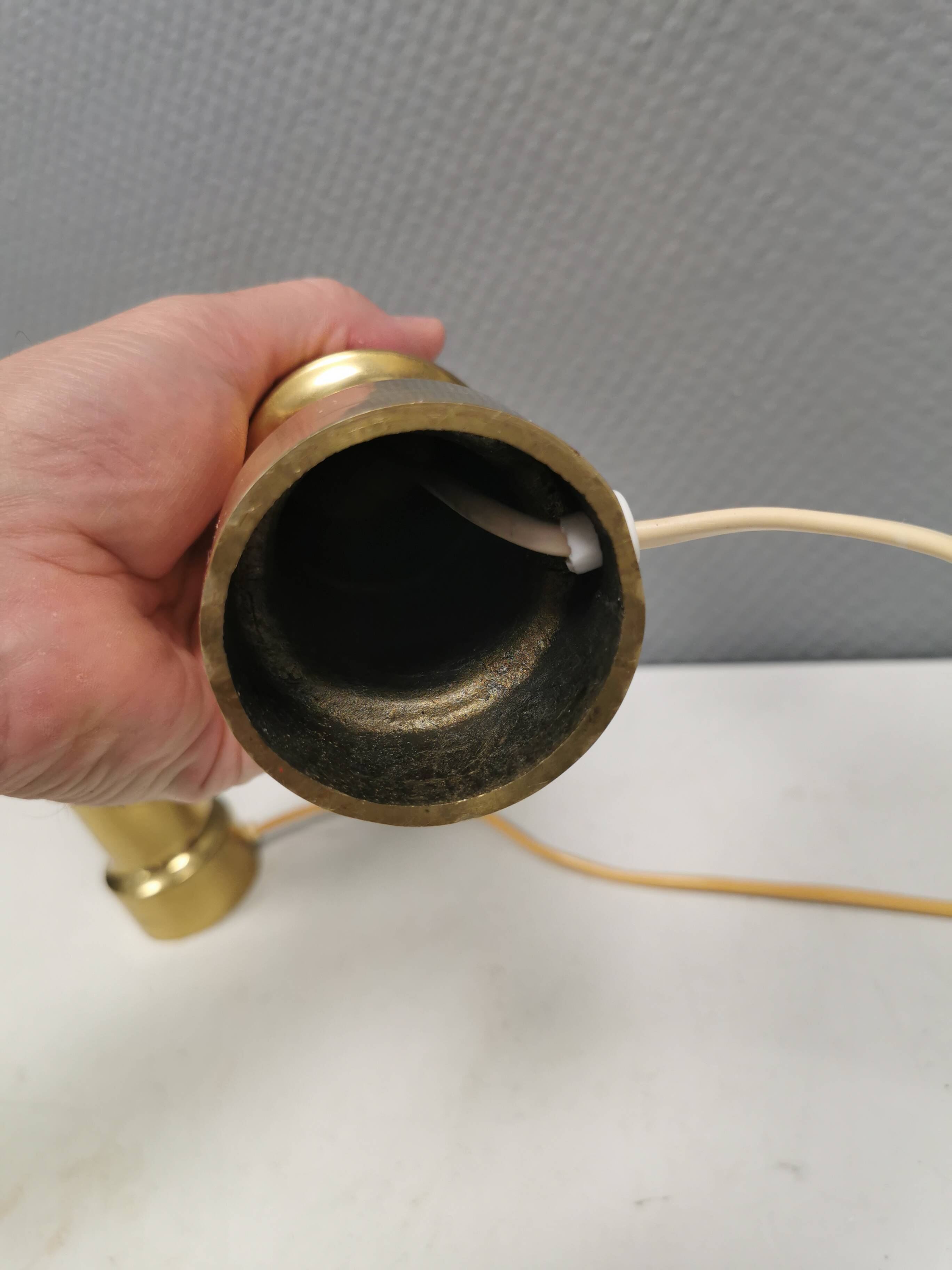 A set of beautiful brass table lamps. Danish and estimated from the 1970s.