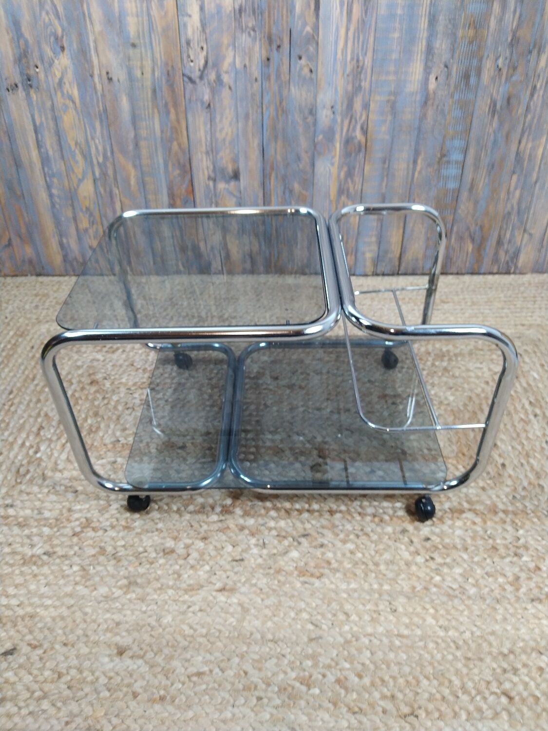 Vintage chrome metal trolley