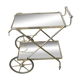 Rolling cart in brass and smoked glass