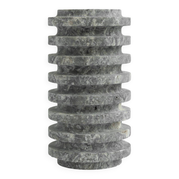 Layered vase in Silver travertine