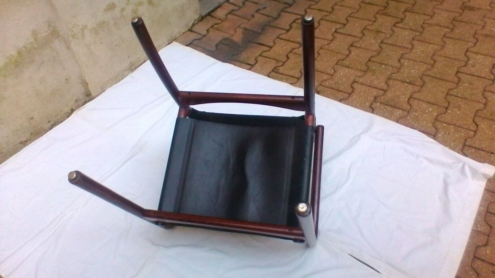 Fauteuil bois et cuir
