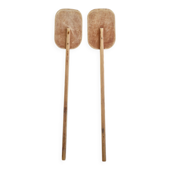 Pair of simple wooden paddles