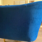 Blue velvet sofa